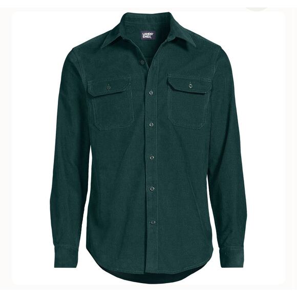 Land's End Mens Long Sleeve Corduroy Shirt - Picture 9 of 10
